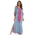 New Beach Cover Ups Rayon Embroidered Robe Casual Dresses Bikini Cover Ups
