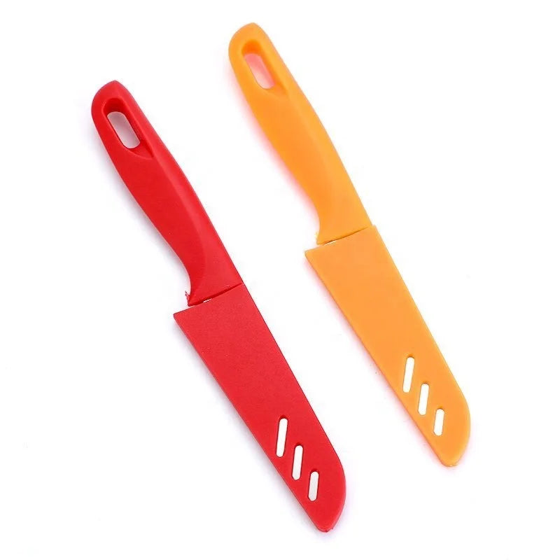 Wholesale Kitchen Fruit Knives Stainless Steel Knife Plastic Handle Vegetable Peeling Knife Portable Multiple Colors