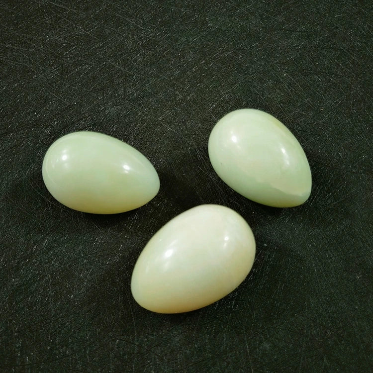 Diy Semi-Precious Natural Crafts Semi-Precious Stone Green Xiuyan Jade Yoni Egg Stones Jade Eggs