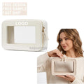 Custom Logo Clear PVC Makeup Case White for Toiletry Zipper Bag with Travel Cosmetic Bag Cases Transparent Travel Cosmetic Case