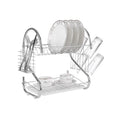 Factory Custom Modern Classic Metal and Iron Art Double-layer Large-capacity Multifunction Tableware Dish Rack