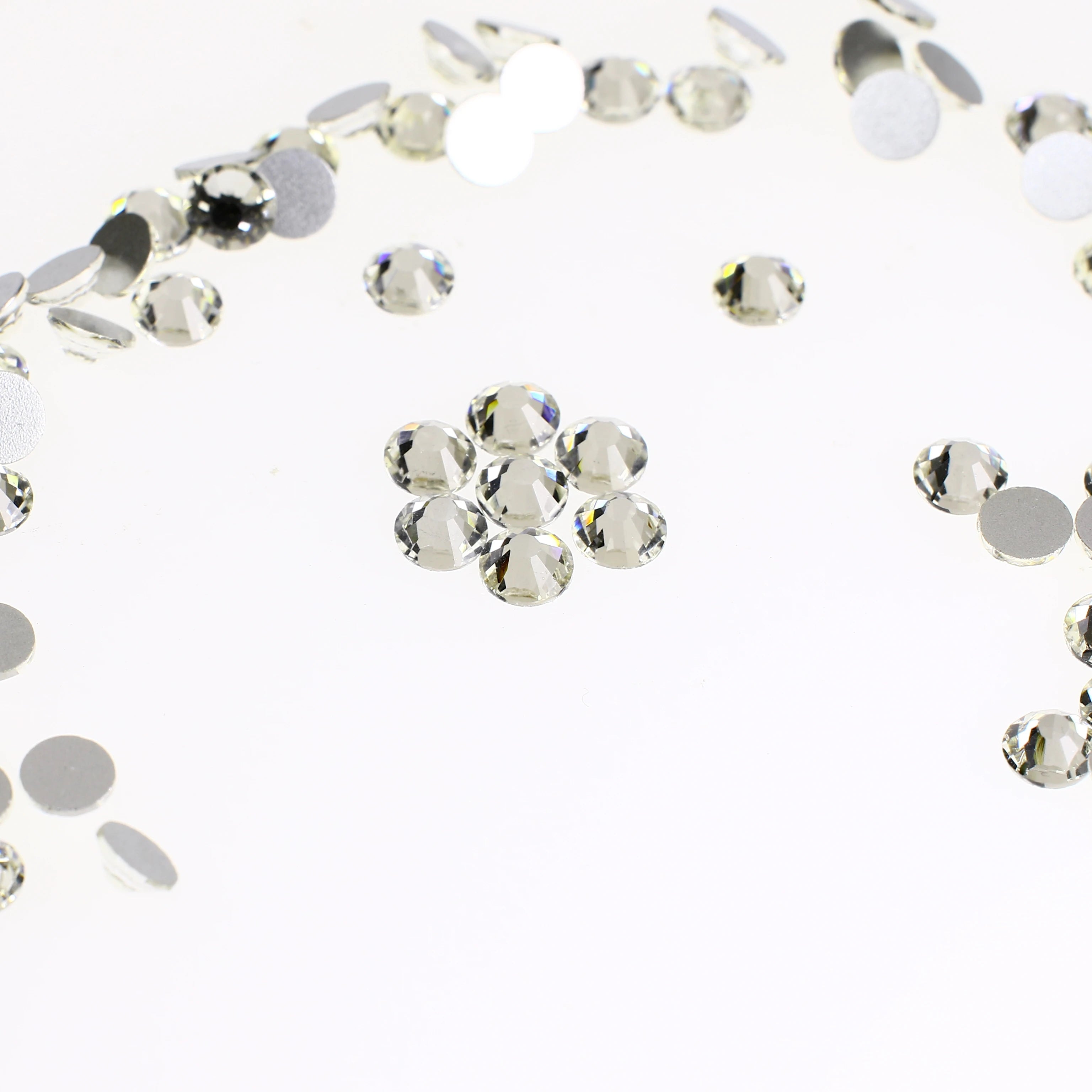 Non Hot Fix Crystal Strass Flat Back Round Clear Rhinestones  for Garment
