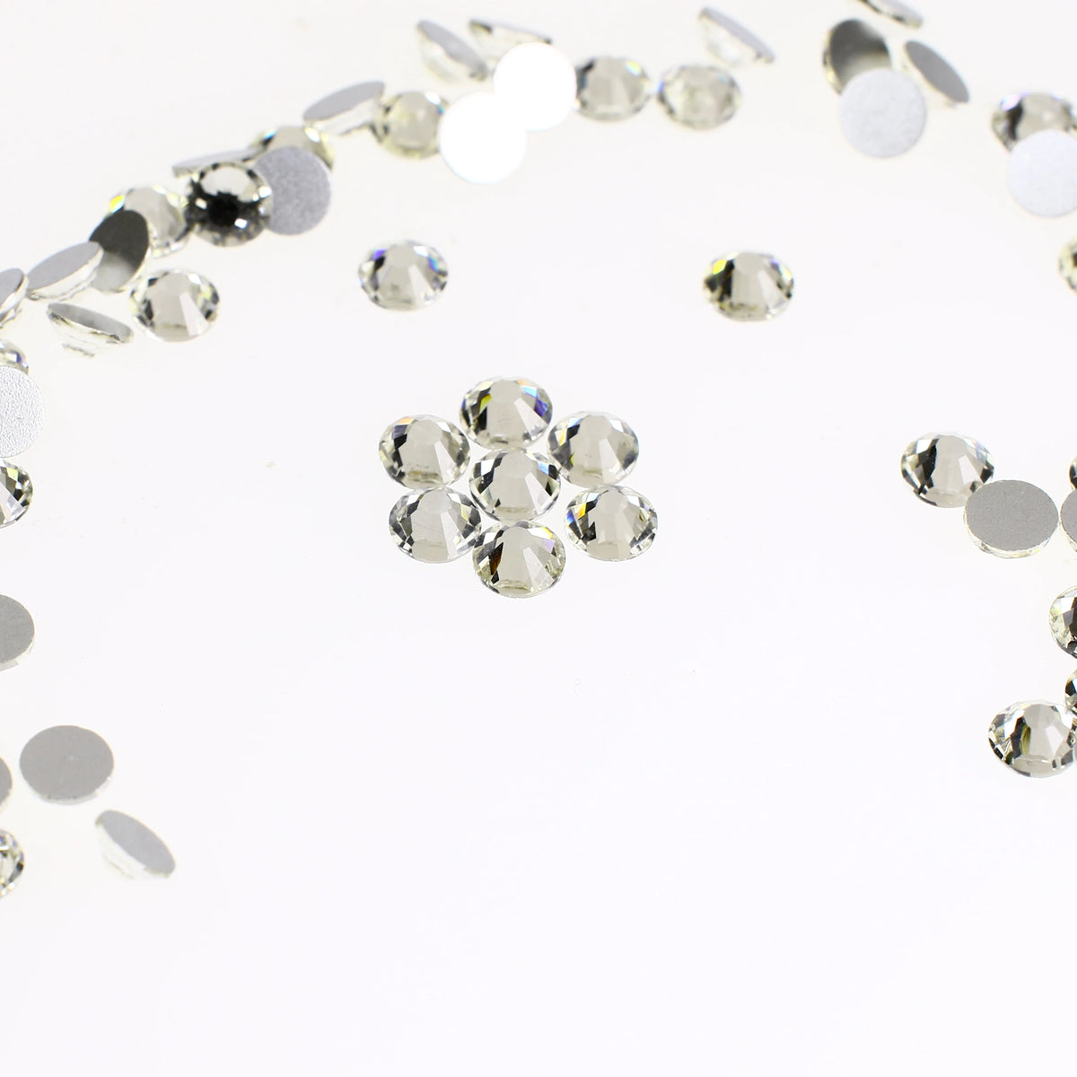 Non Hot Fix Crystal Strass Flat Back Round Clear Rhinestones for Garment MegaBDM