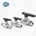 316 304 Stainless Steel Manual Straight Pattern Ball Valve NPT Connection PTFE Sealing for Laboratory Gas Instrument Use OEM