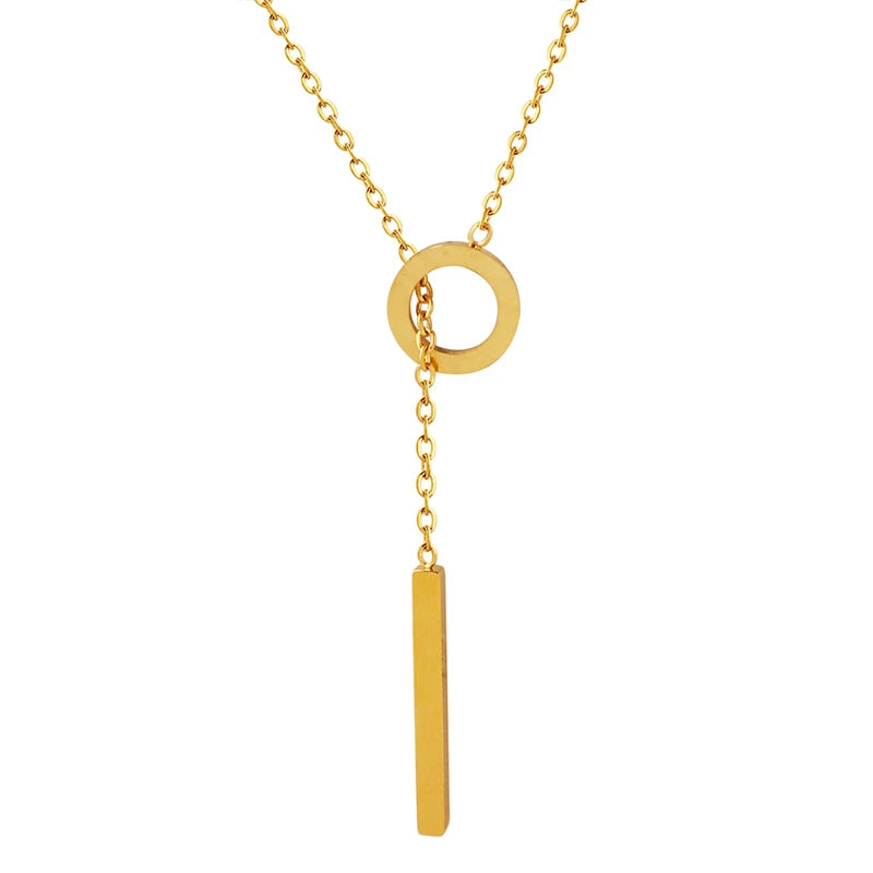 Hot Accessories Necklace OT Buckle Tassel Stainless Steel Necklace