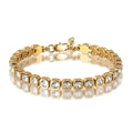 Non Tarnish Gold Plated Stainless Steel square Zircon Bracelets