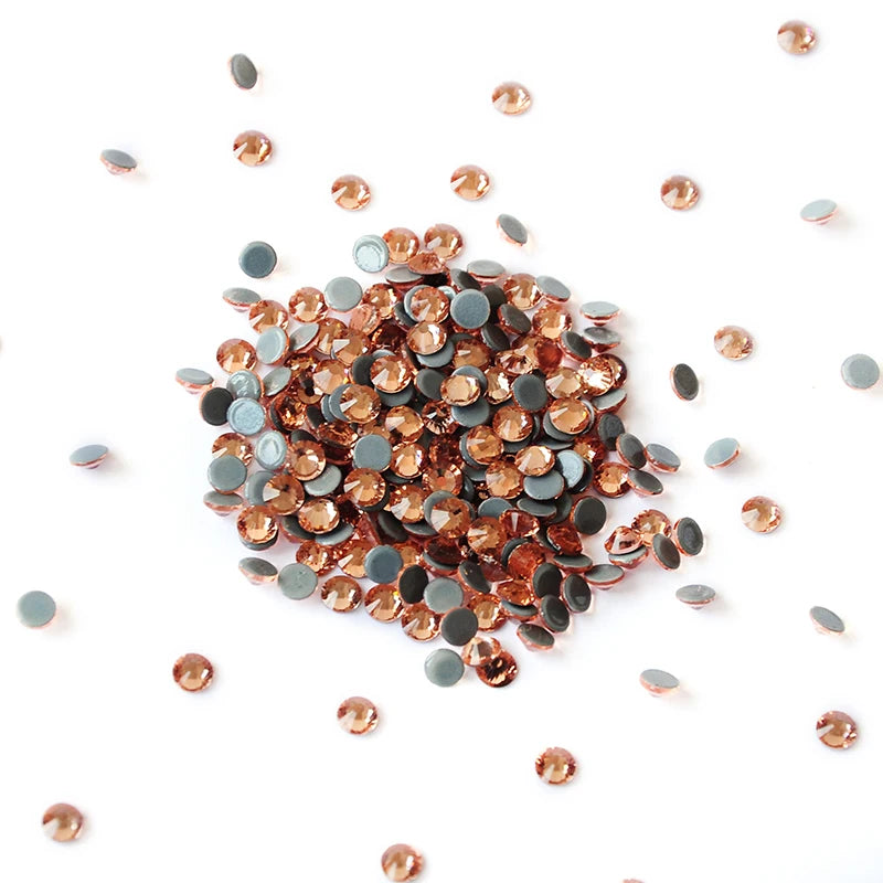 Lead Free Rhinestone Lt.Peach Strass Crystal Flatback Hotfix Rhinestone Glass Stones for Shoes