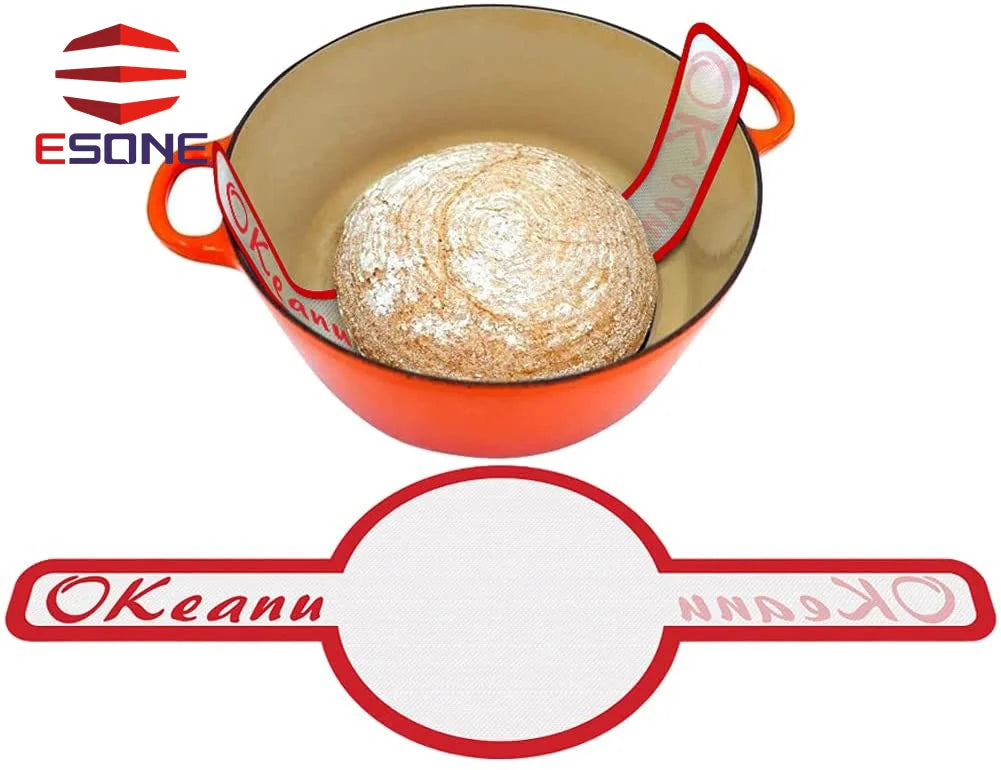 Bread Sling Reusable Silicone Baking Mat with Long Handle for Dutch Oven