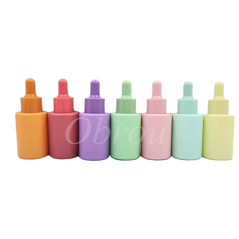 For Luxury Frosted 100ml Cosmetic Glass Dropper Bottle Black Screw Cap ABS Collar Guangdong Essential Oil Hair Oils Packaging
