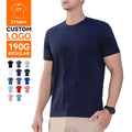 ZYtshirt Wholesale Custom 190GSM Cotton Polyester Blend Anti-Wrinkle T-Shirt with Logo Printing for Casual