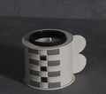M3-09luxury Decoration Modern Simple Ornaments  Home Decor Wedding Cloth Decorations Geometric Woven Leather Candlestick Holders