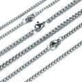 Top Quality 4mm 4.5mm 5mm 6mm 7mm Square Pearl Long Chain Link Stainless Steel Necklace Chain for Jewelry