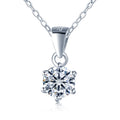 Classic Solitaire Pendant Women Fine Jewelry 100% 925 Sterling Silver D Color VVS Six Claw Moissanite Rhodium/Platinum Necklace