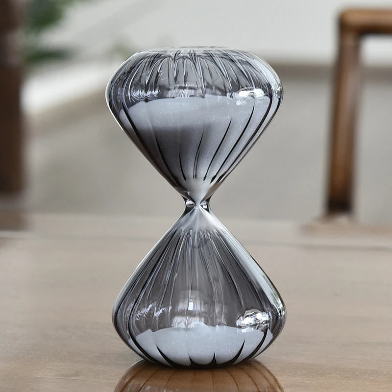 Creative 15-minute Gray Striped Hourglass Birthday Gift Ornaments Timing Hourglass Small Gift Home Decoration
