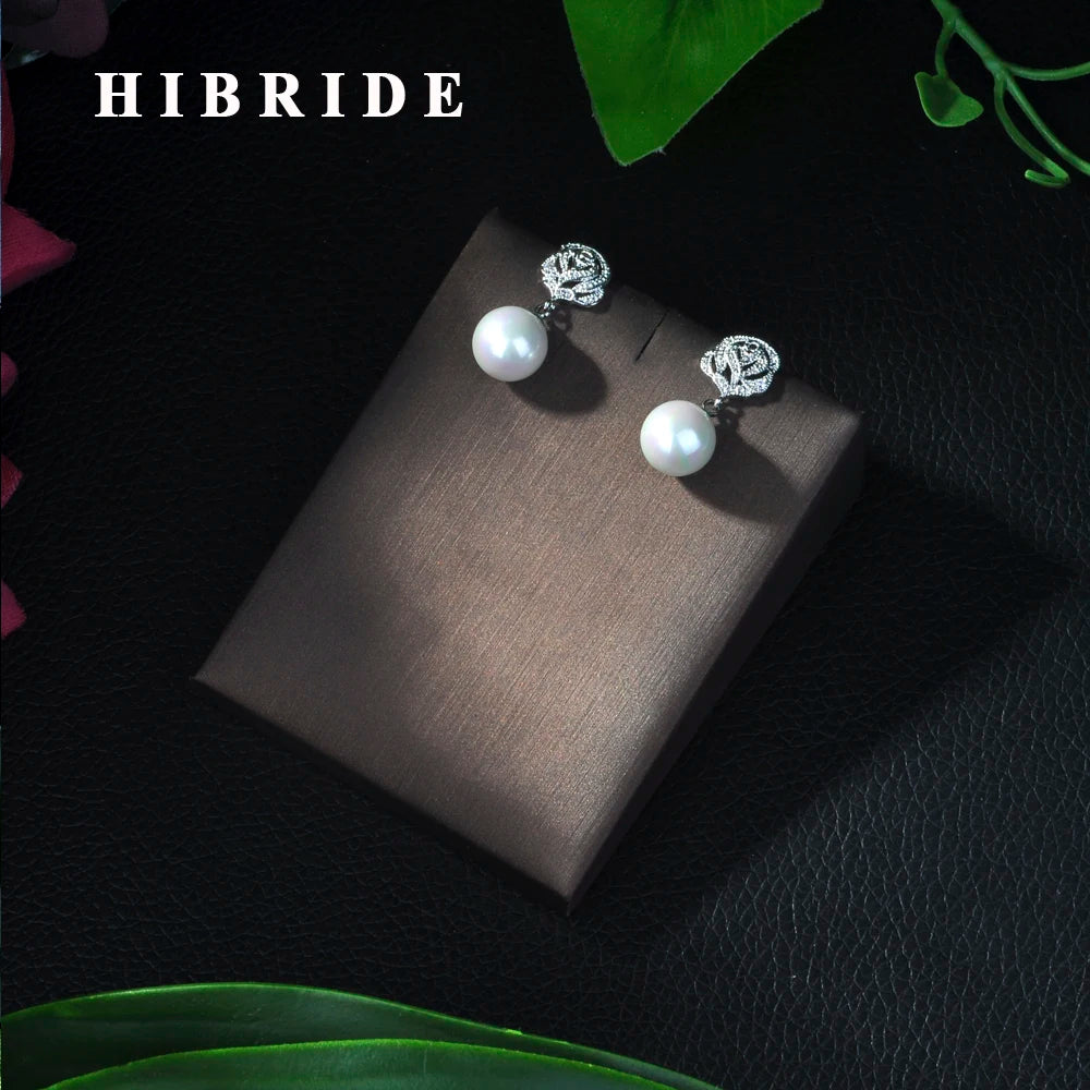 New Fashion Women Earrings Earrings White Gold Color Dangle Earrings for Party Gifts HIBRIDE Jewelry E-230