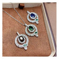 Factory Wholesale 925 Sterling Silver Natural Gemstone Birthstone Jewellery Women Charm Pendant Necklace