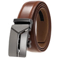 New Men's Automatic Buckle Belt Split Leather Belts for Men Alloy Buckle Custom Logo OEM Factory Ratchet LQBelt