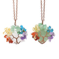 Wholesale Crystal Natural Stone Wire Wrapped Tree of Life Heart Pendant Necklace Rose Quartz Gemstone Necklace Pendants
