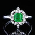 SGARIT Fine Jewelry 18k Gold 0.77ct Natural Emerald Ring for Women Natural Gemstones Jewelry 18K Gold Ring With GRC