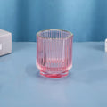 Colored Ribbed Clear Glass Candle Jar Wholesale Ribbed Glass Candle Holders