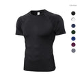 Men's Summer Tight Quick Dry Sports T-Shirt Breathable Tight Fit Short Sleeve Running & Fitness Four-Way Stretch Fabric  Top