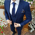 Winter New Blue  Men Suits for Business Man Tuxedo Groom for Formal Business Costume Homme Men Blazer Slim Fit 3 Pieces Sets