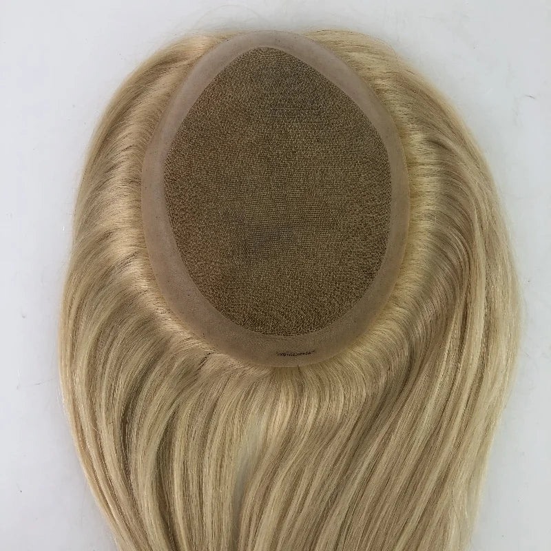 Australia Q6 Human Hair Topper Blonde 613 7x9 French Lace Hair Toppers Hairpieces Ready to Ship
