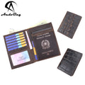AndoBag Travel Passport Holder for Men Crazy Horse Leather Cowhide Vintage Wallet Purse Large Capacity Card Holders 1465