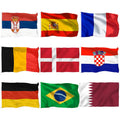 Wholesale 3x5ft 90x150 cm 100% Polyester World Flags Longest Lasting Top 32 Countries Pennants Map Design Teardrop Shape Silk