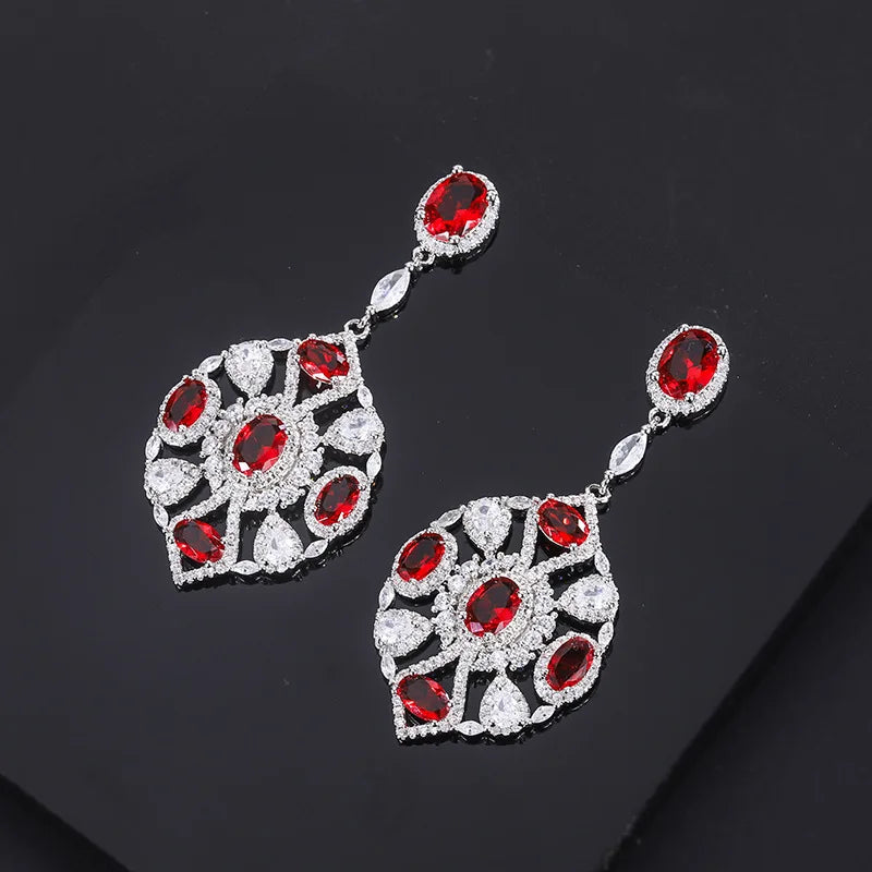 Shiny Zircon Fancy Jewelry Wearable Accessories Engagement Ceremony Graceful Rhinestone Earrings