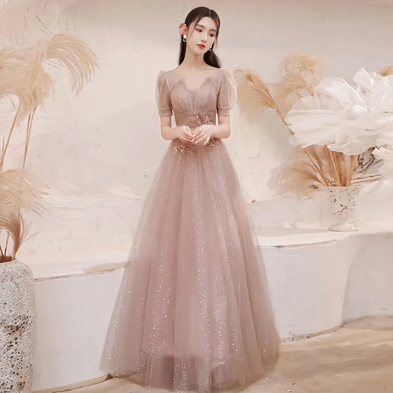 Women Party Temperament Lace Formal Elegant Ladies Evening Prom Dresses