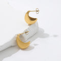 PVD 18K Tarnish Free Jewelry Hypoallergenic Stainless Steel Hollowed Out Earring Round Bean Stud Earings for Women Fashion