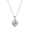 Fast Shipping 925 Sterling Silver 5A Round Cubic Zirconia Heart Pendant Women Jewelry Necklace