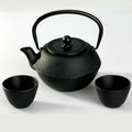 600ml 900ml 1200ml Cast Iron Teapot Chinese Tetsubin Kettle Set with 2 Cups Tea Infuser Black