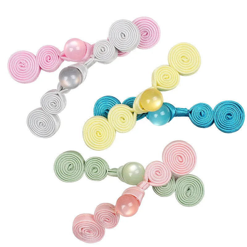 Handmade Chinese Knot Buttons for Children's Dresses Cloth Material Washable Tailor Use Trimming
