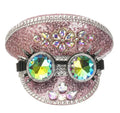 Ecowalson  Luxury  Sequin Diamonds Club Party Show Rave Rock Goth Cosplay Accessories Steampunk Hat With Glasses