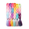 Wholesale Hot Selling Henlon Soft Heat Resistant Fiber Festival Ombre Pure 2 3 4 Tone Color Tinsel Glitter Jumbo Braiding Hair