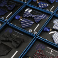 Men's 8-Piece Set Polyester Neckties Bow Tie Pocket Squares Cufflinks Brooches Tie Clips Branded Box Parties Gifts