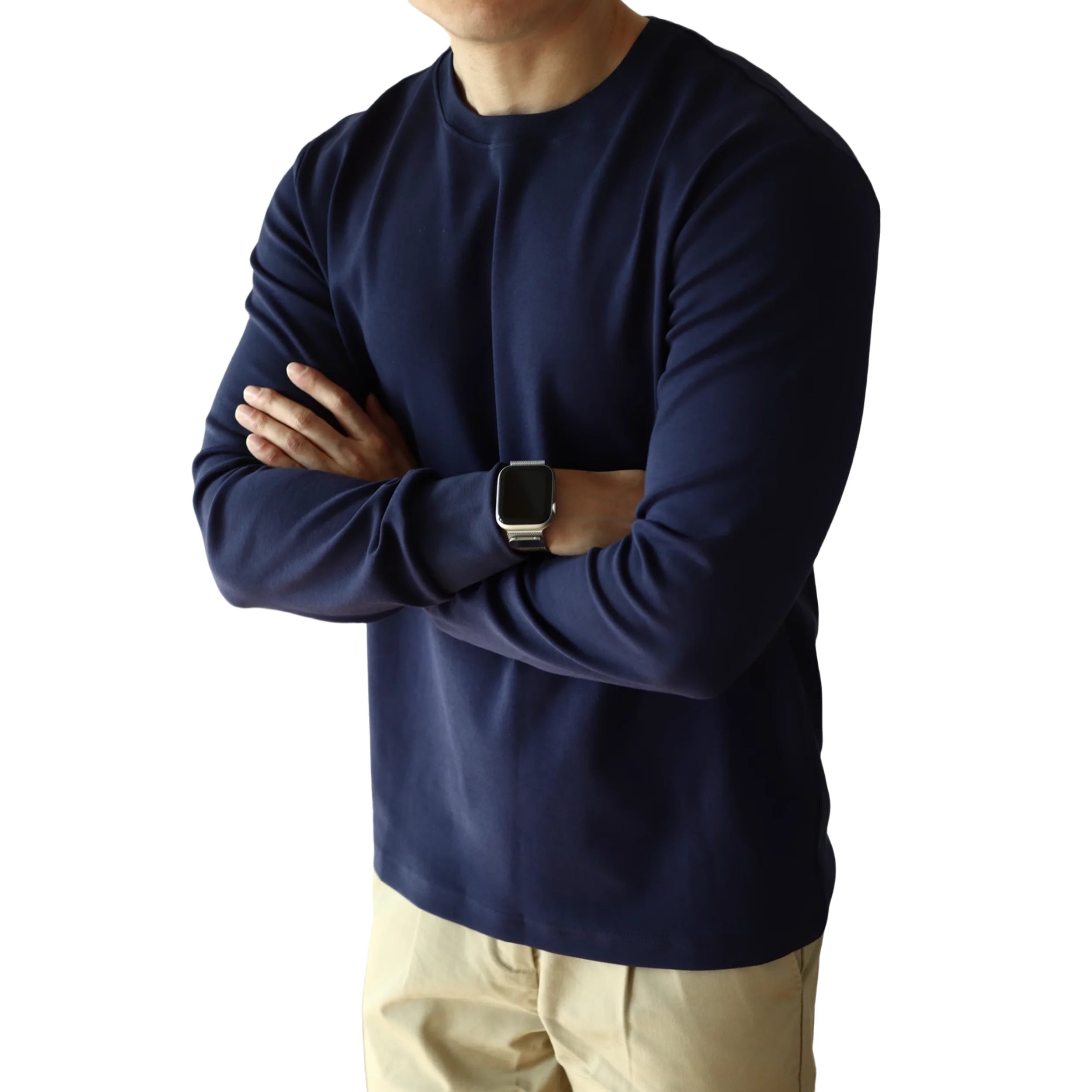 Customization Logo 260 GSM 100% SUPIMA Cotton Long Sleeve T-shirt Small MOQ Customization Logo Many Colors In- Stock