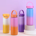 Gradient Color Stainless Steel Sports Water Bottle Portable Handle Outdoor Insulated Jug