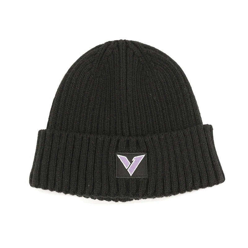 Custom Logo Acrylic Adult Embroidered Patch Winter Ski Sport Knitted Beanie Hat