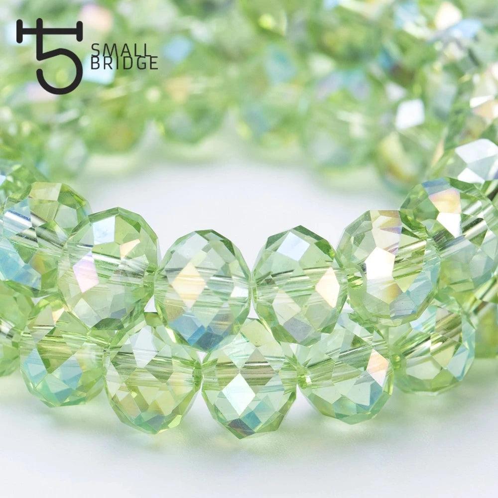 4mm Crystal Loose Beads Faceted Rondelle Glass Bead  with Hole for Jewelry Making and Bracelets