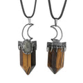 Wholesale Hexagonal Point Spiritual Reiki Energy Pendant Children's Healing Crystal Gemstone Moon Alloy Charm for Women