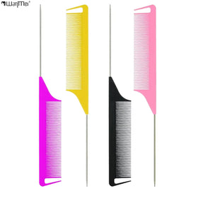 Wanmei Customized Plastic Antistatic Hair Parting Comb Carbon Fiber Heat Resistant Rat Tail Comb Barber Combs Wholesale