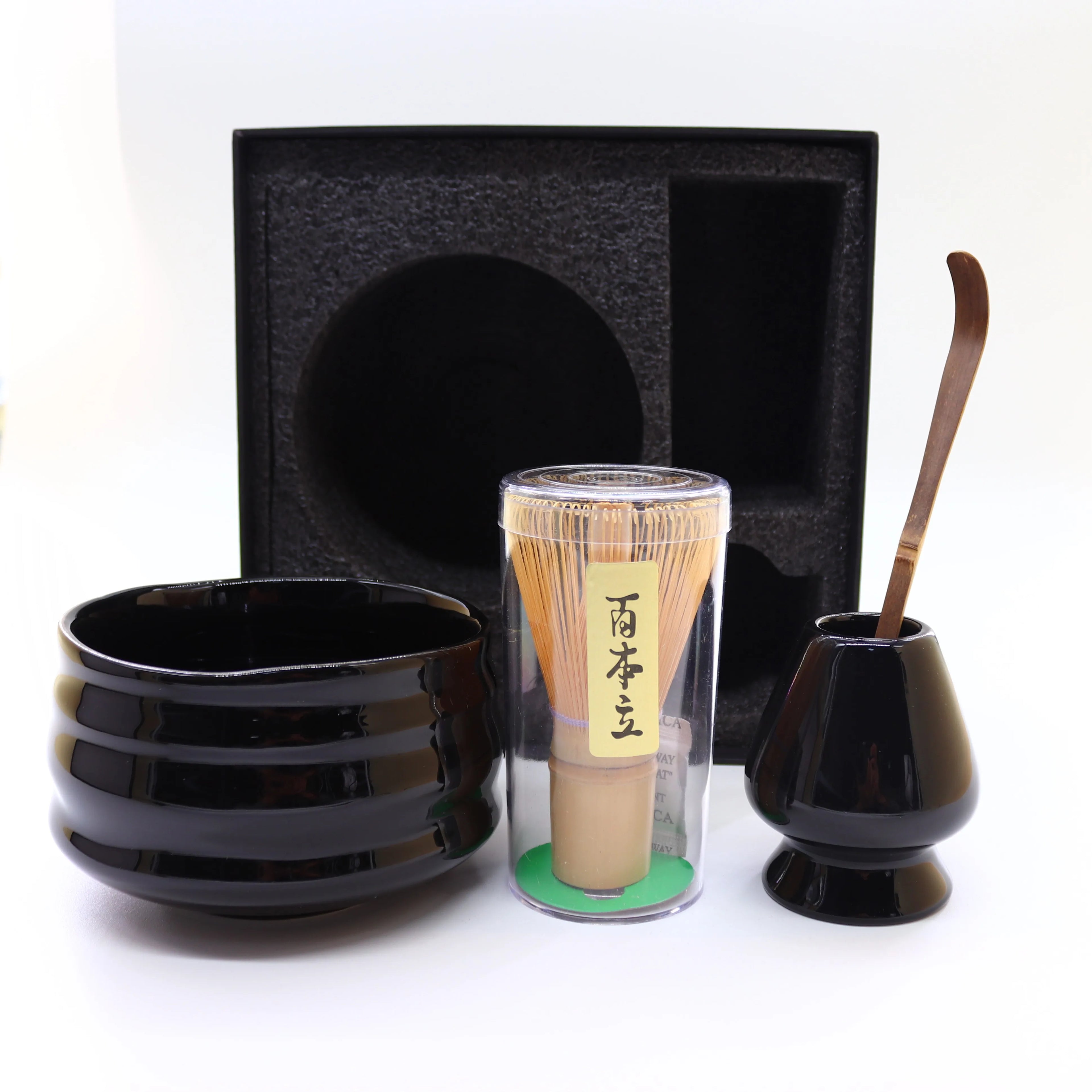 Bambus Eco-Friendly Classic Bamboo Whisk Tool Set Custom Logo Premium Matcha Set Gift Box with Ceramic Bowl
