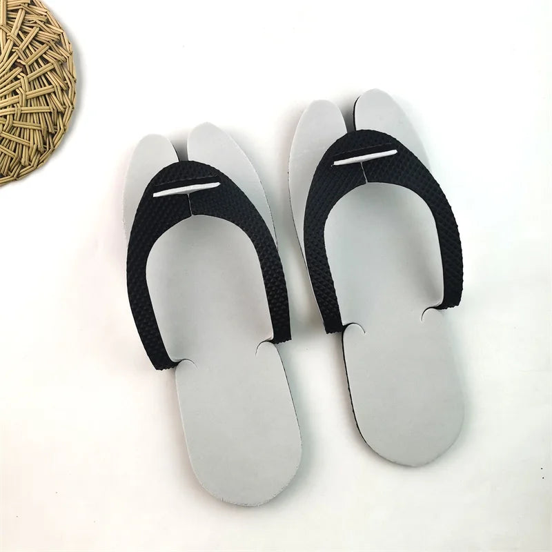 Custom Logo Disposable Pedicure Eva Hotel Slippers with 5mm EVA Outsole and Terry Towelling Upper for Nail Beauty Salon Spa Use