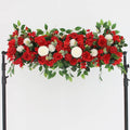 Artificial Floral Silk Rose Arch Wedding Runner Table Flower 1m White Flower Row Decoration  Flower Runner