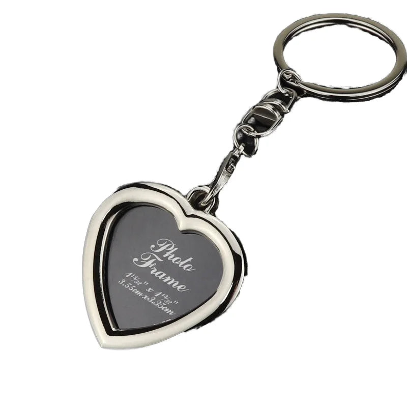 Drop Shipping Keychain Open Locket Heart Photo Frame Metal Keychain for Mother Day