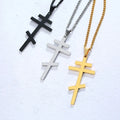 MECYLIFE Men's Jewelry Stainless Steel Russian Orthodox Cross Necklace Crucifix Pendant Necklace