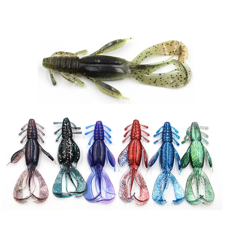 Wholesale PVC  Carp Fishing Craw Fish Soft Lures 10cm Shrimp Creature Bait  Soft Lure